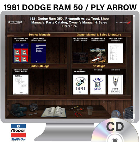 1981 Ram 50 Arrow Shop Manuals Owner Manual Parts Book & Sales Literature on CD