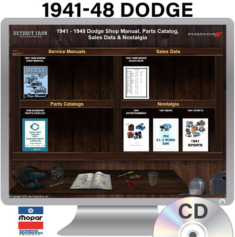 1941-1948 Dodge Shop Manual, Sales Data & Parts Book on CD