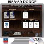 1958-1959 Dodge Shop Manuals, Sales Data & Parts Book on CD