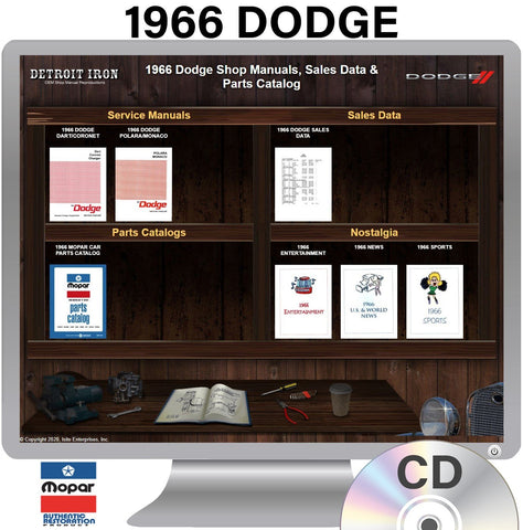 1966 Dodge Shop Manuals, Sales Data & Parts Catalog on CD