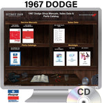 1967 Dodge Shop Manuals, Sales Data & Parts Book on CD