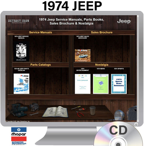 1974 Jeep Shop Manual, Parts Book & Sales Brochure on CD