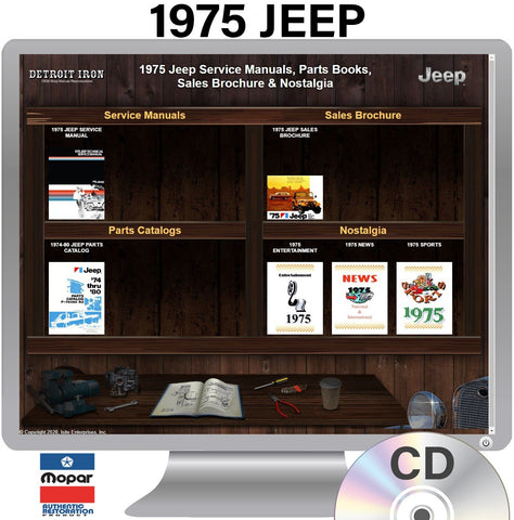 1975 Jeep Shop Manual, Parts Book & Sales Brochure on CD