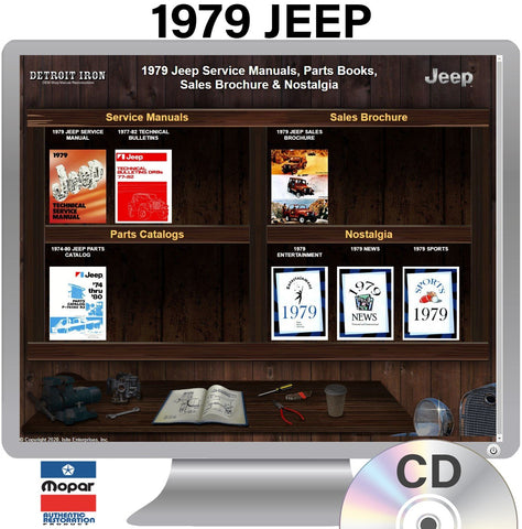 1979 Jeep Shop Manual, Service Bulletins, Parts Book & Sales Brochure on CD