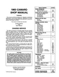 1983 Chevrolet Camaro Shop Manual - Includes 11x26 Wiring Diagrams