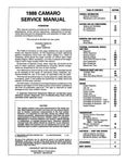 1988 Chevrolet Camaro Service Manual (Chassis & Body)