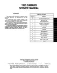 1993 Chevrolet Camaro Service Manual