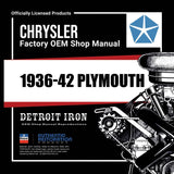 1936-1942 Plymouth Shop Manual, Sales Data & Parts Book on CD