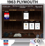 1963 Plymouth Shop Manual & Sales Data on CD