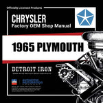 1965 Plymouth Shop Manual, Sales Data & Parts Book on CD