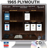 1965 Plymouth Shop Manual, Sales Data & Parts Book on CD