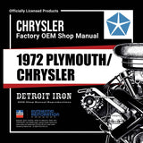 1972 Plymouth Chrysler Shop Manuals & Sales Data on CD