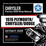 1976 Plymouth Chrysler Dodge Shop Manuals & Sales Literature on CD