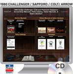 1980 Challenger Colt Sapporo Arrow Shop Manuals Parts Book Owner Manuals on CD