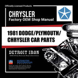 1981 Dodge / Plymouth / Chrysler Parts Manuals (Only) on CD