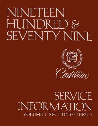 1979 Cadillac Shop Manual