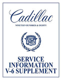 1980 Cadillac 4.1L V-6 Shop Manual Supplement to 1980 Cadillac Service Manual