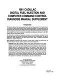1981 Cadillac Digital Fuel Injection Shop Manual Supplement to 1981 Cadillac Shop Manual