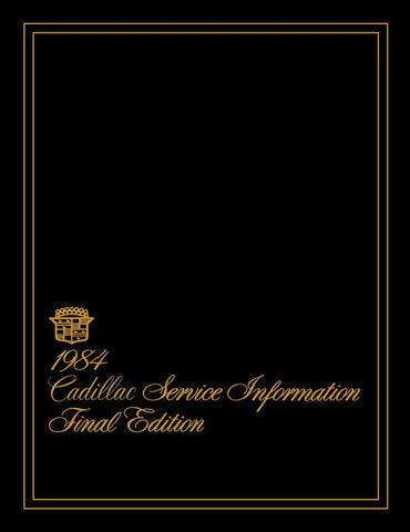 1984 Cadillac Shop Manual