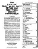 1985 Cadillac DeVille, Fleetwood Shop Manual