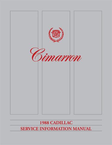 1988 Cadillac Cimarron Shop Manual