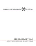 1989 Cadillac Eldorado, Seville Shop Manual