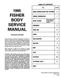1985 Fisher Body B-D-E-G-K Service Manual
