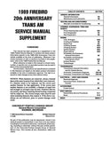1989 Pontiac Trans Am 20th Century Supplement to 1989 Firebird Service Manual