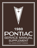 1980 Pontiac Service Manual Supplement Includes Wiring Diagrams