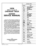 1970 Chevrolet Truck Chassis Service Manual