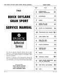 1965 Buick Skylark Gran Sport Shop Manual Supplement