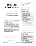 1961-1962 Pontiac Master Parts and Accessories Catalog Supplement