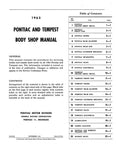 1963 Pontiac and Tempest Body Shop Manual