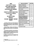 1987 Chevy Truck Driveability & Emissions Service Manual Supplement