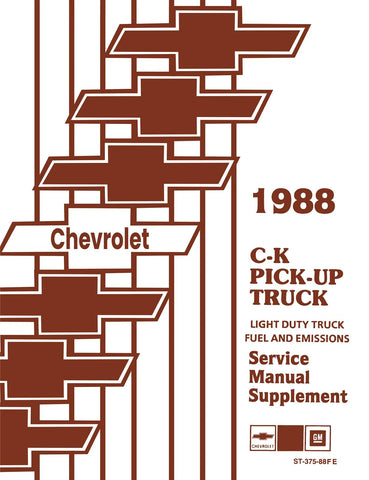 1988 Chevy C-K Pick-Up Fuel & Emissions Service Manual Supplement