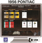 1956 Pontiac Shop Manuals, Sales Data & Parts Books on USB
