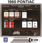 1960 Pontiac Shop Manuals, Sales Data & Parts Books on USB