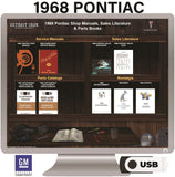 1968 Pontiac Shop Manuals, Sales Literature & Parts Books on USB