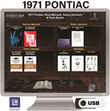 1971 Pontiac Shop Manuals, Sales Literature & Parts Books on USB