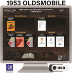 1953 Oldsmobile Shop Manual, Sales Data & Parts Books on USB