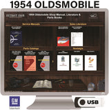 1954 Oldsmobile Shop Manual, Sales Literature & Parts Books on USB