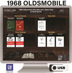 1968 Oldsmobile Shop Manuals, Sales Data & Parts Books on USB