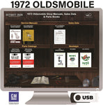1972 Oldsmobile Shop Manuals, Sales Data & Parts Books on USB