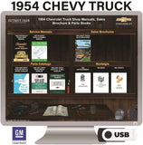 1954 Chevrolet Truck (1st Series) Shop Manuals, Sales Brochure & Parts Books on USB