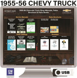 1955-1956 Chevrolet Truck (2nd Series) Shop Manuals, Sales Brochures & Parts Books on USB