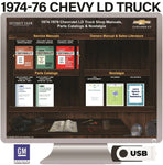 1974-1976 Chevrolet Trucks Light Duty Shop Manuals & Parts Books on USB