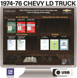 1974-1976 Chevrolet Trucks Light Duty Shop Manuals & Parts Books on USB
