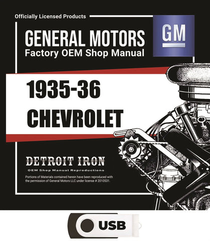 1935-1936 Chevrolet Truck and Car Shop Manuals, Sales Data & Parts Books on USB