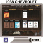 1938 Chevrolet Truck and Car Shop Manual, Sales Data & Parts Books on USB