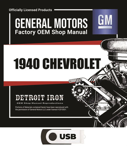 1940 Chevrolet Truck and Car Shop Manuals, Sales Data & Parts Books on USB